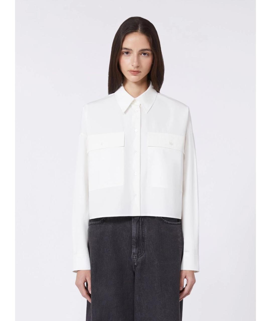 WEEKEND MAX MARA Белая хлопковая рубашка, фото 3