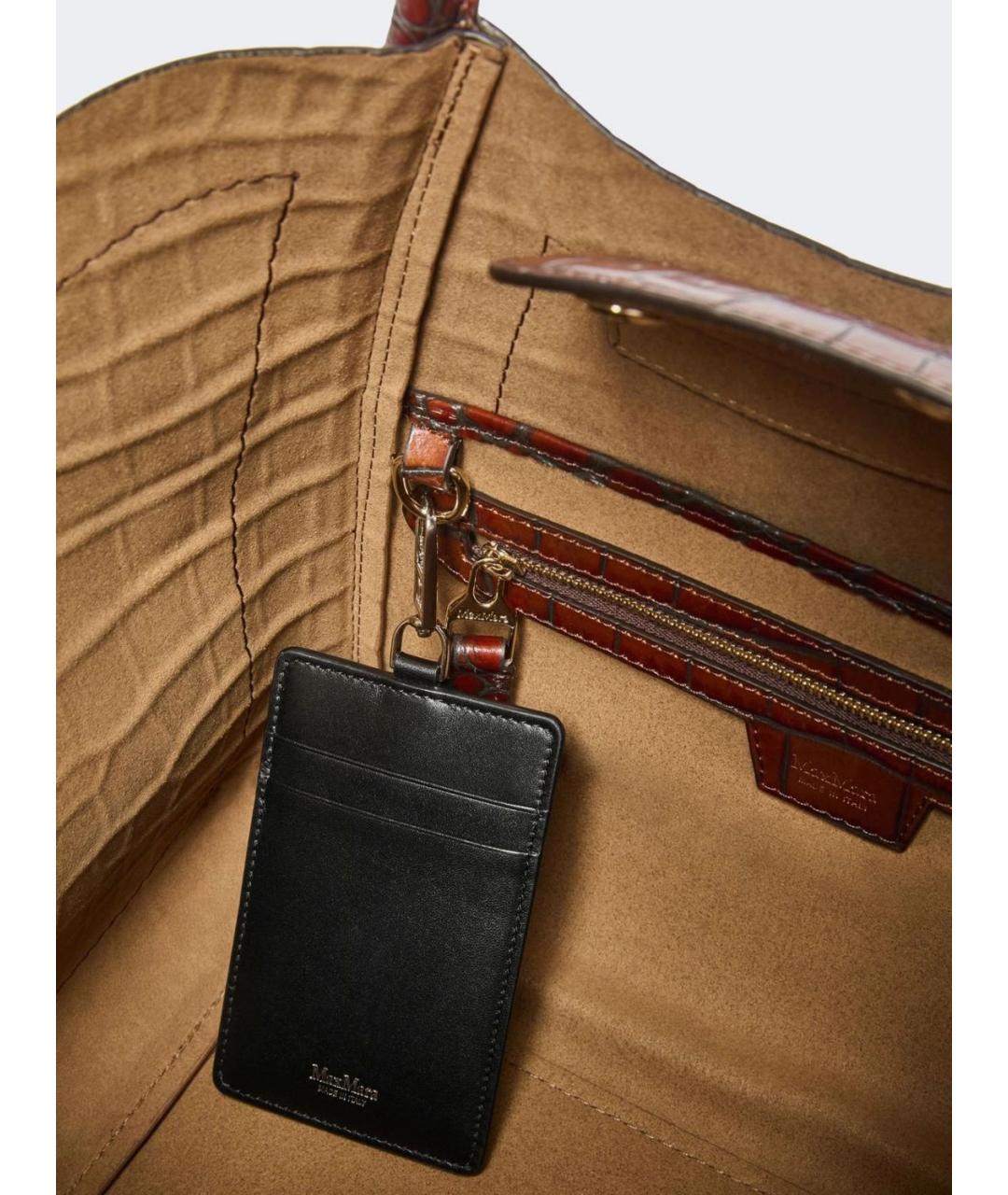 MAX MARA Коричневая кожаная сумка тоут, фото 5