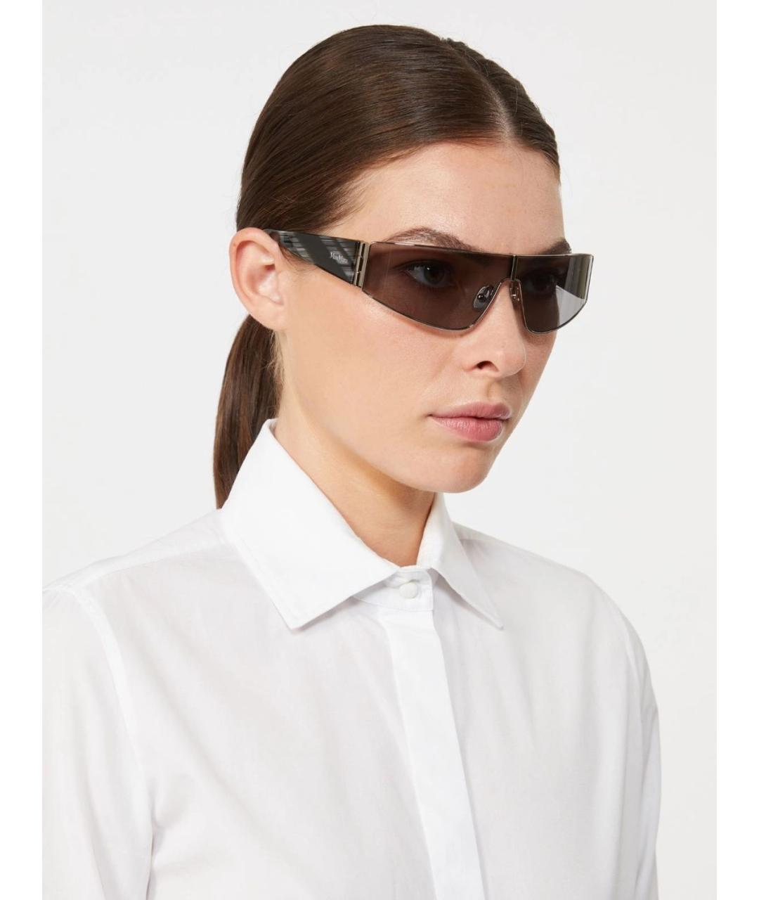 MAX MARA Черные пластиковые солнцезащитные очки, фото 4