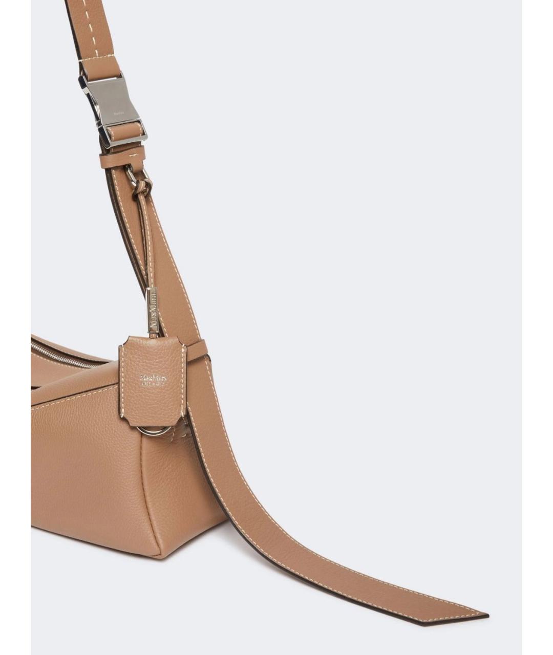 MAX MARA Коричневая кожаная сумка через плечо, фото 3