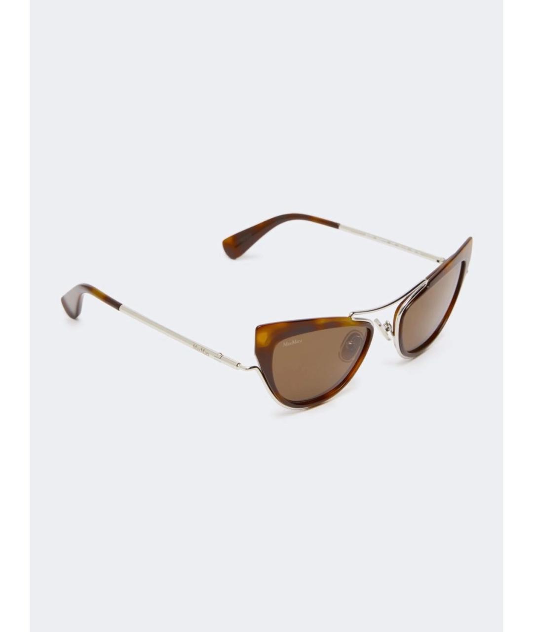 MAX MARA Коричневые металлические солнцезащитные очки, фото 2
