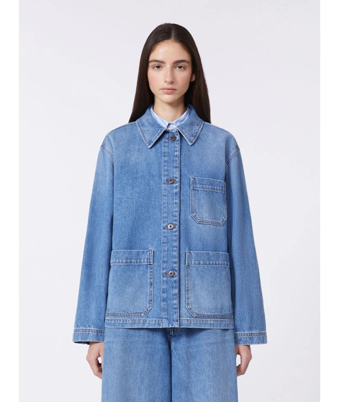 WEEKEND MAX MARA Синяя хлопковая куртка, фото 3