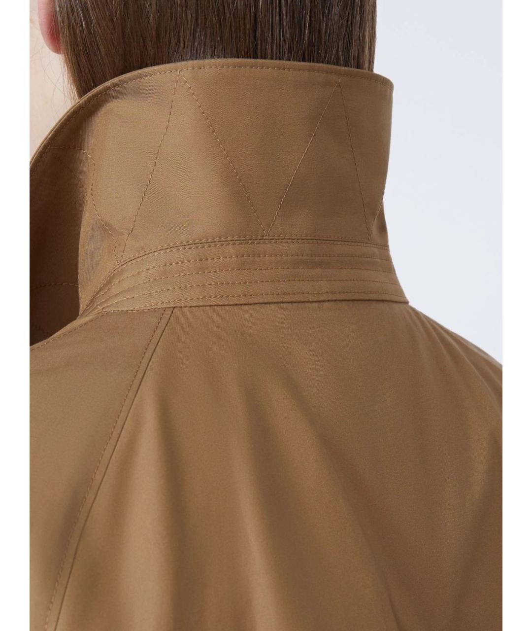 MAX MARA Коричневый хлопковый тренч/плащ, фото 5