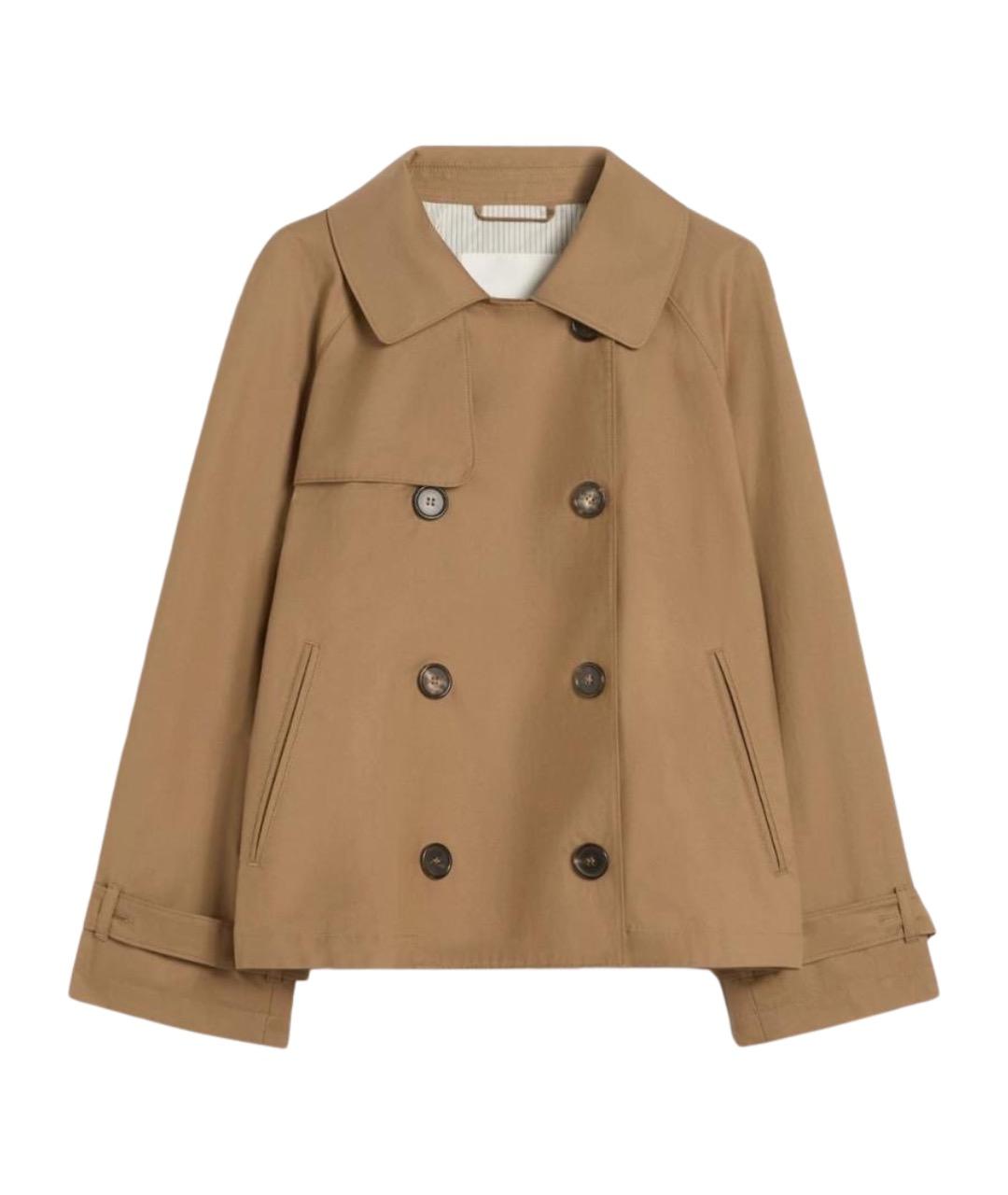 MAX MARA Коричневый хлопковый тренч/плащ, фото 1