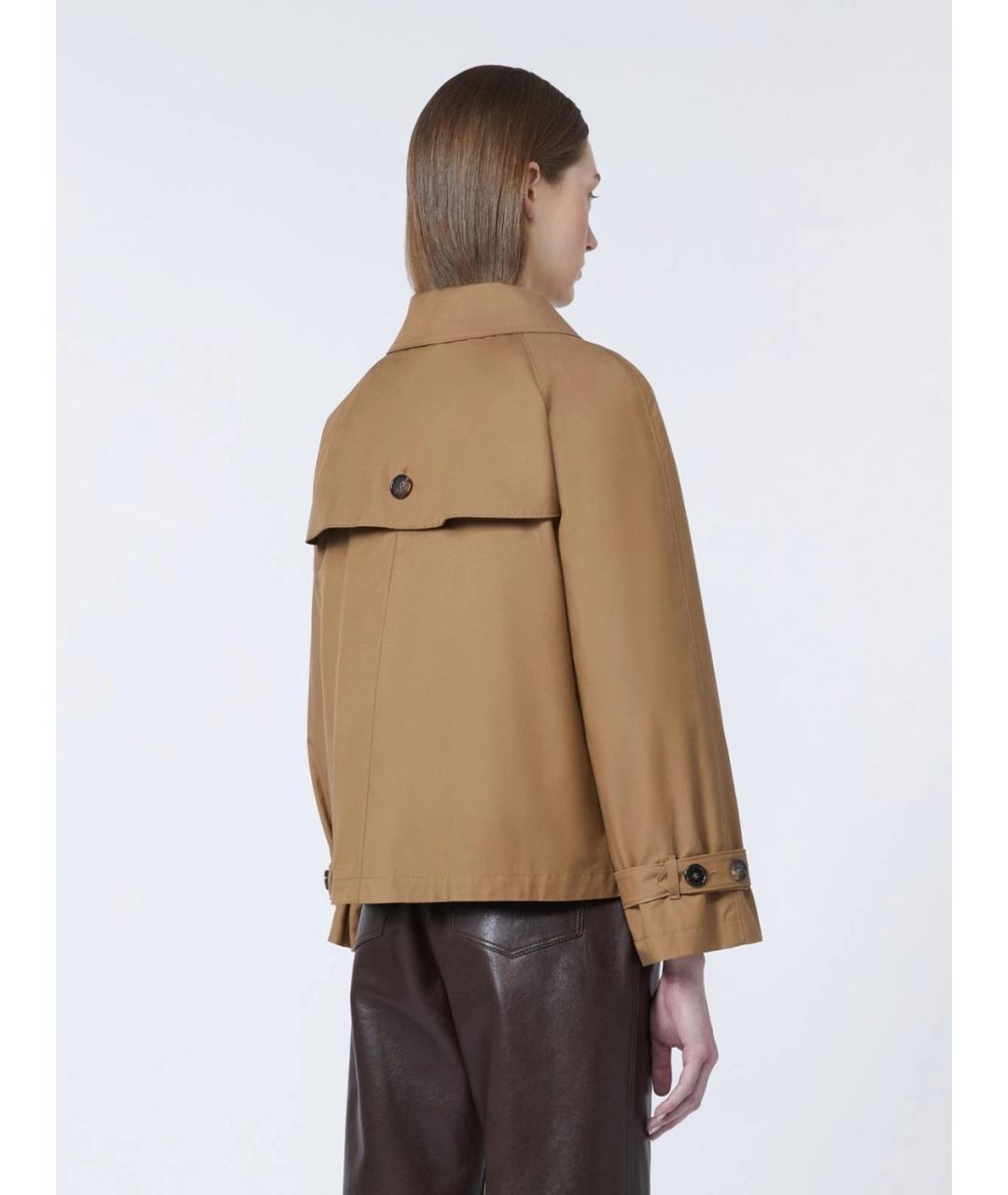MAX MARA Коричневый хлопковый тренч/плащ, фото 4