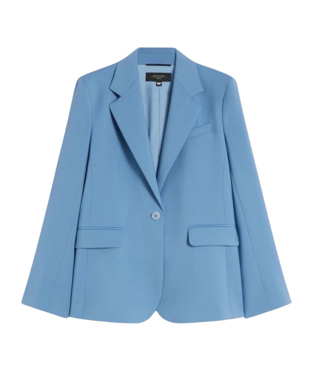 WEEKEND MAX MARA Синий шерстяной жакет/пиджак, фото 1