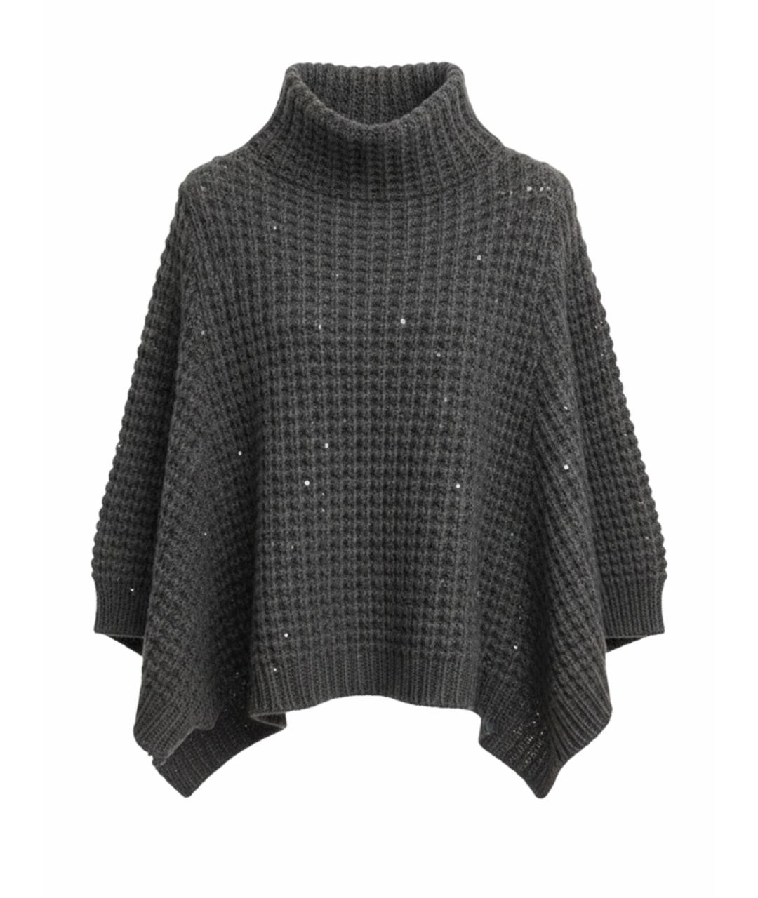 BRUNELLO CUCINELLI Антрацитовый кашемировый джемпер / свитер, фото 1