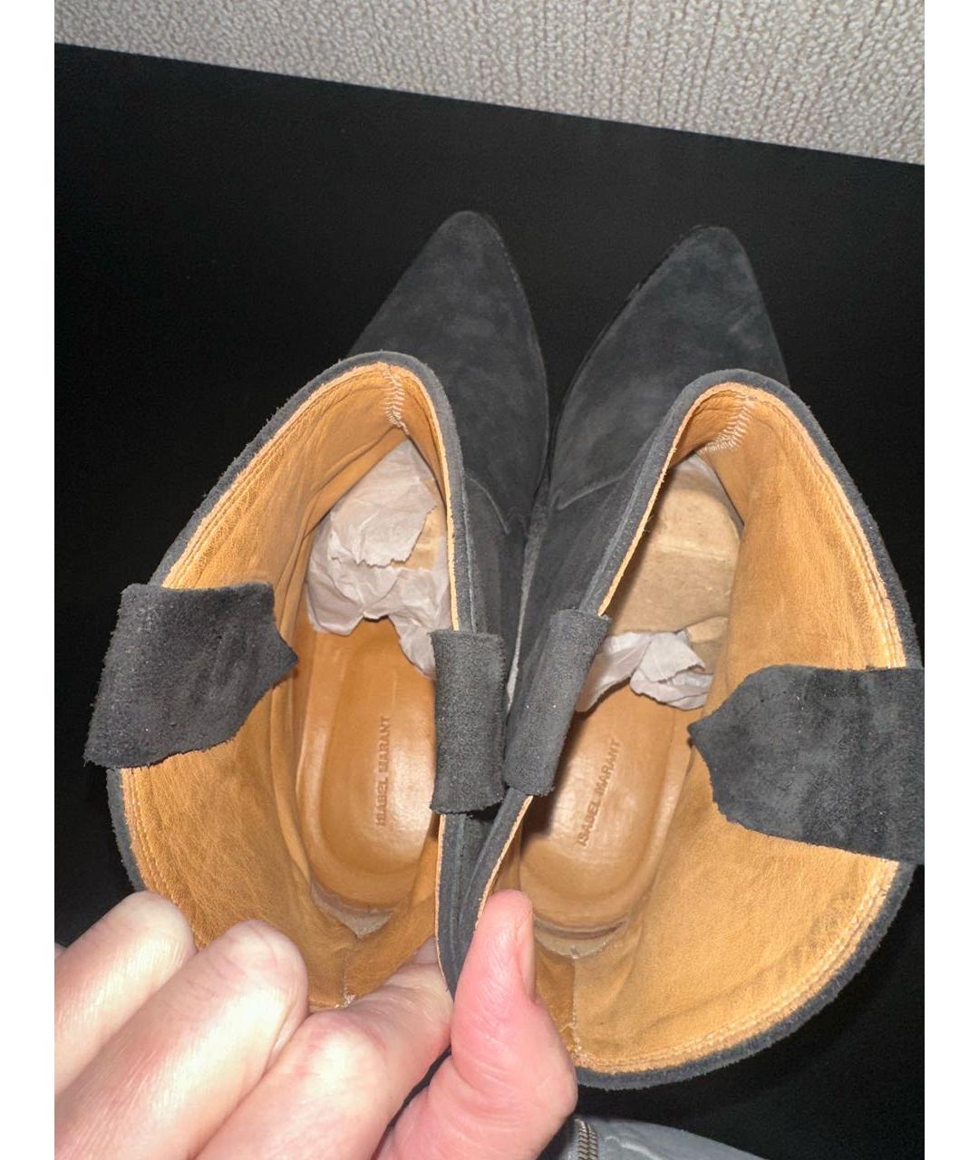 ISABEL MARANT Черные замшевые полусапоги, фото 3