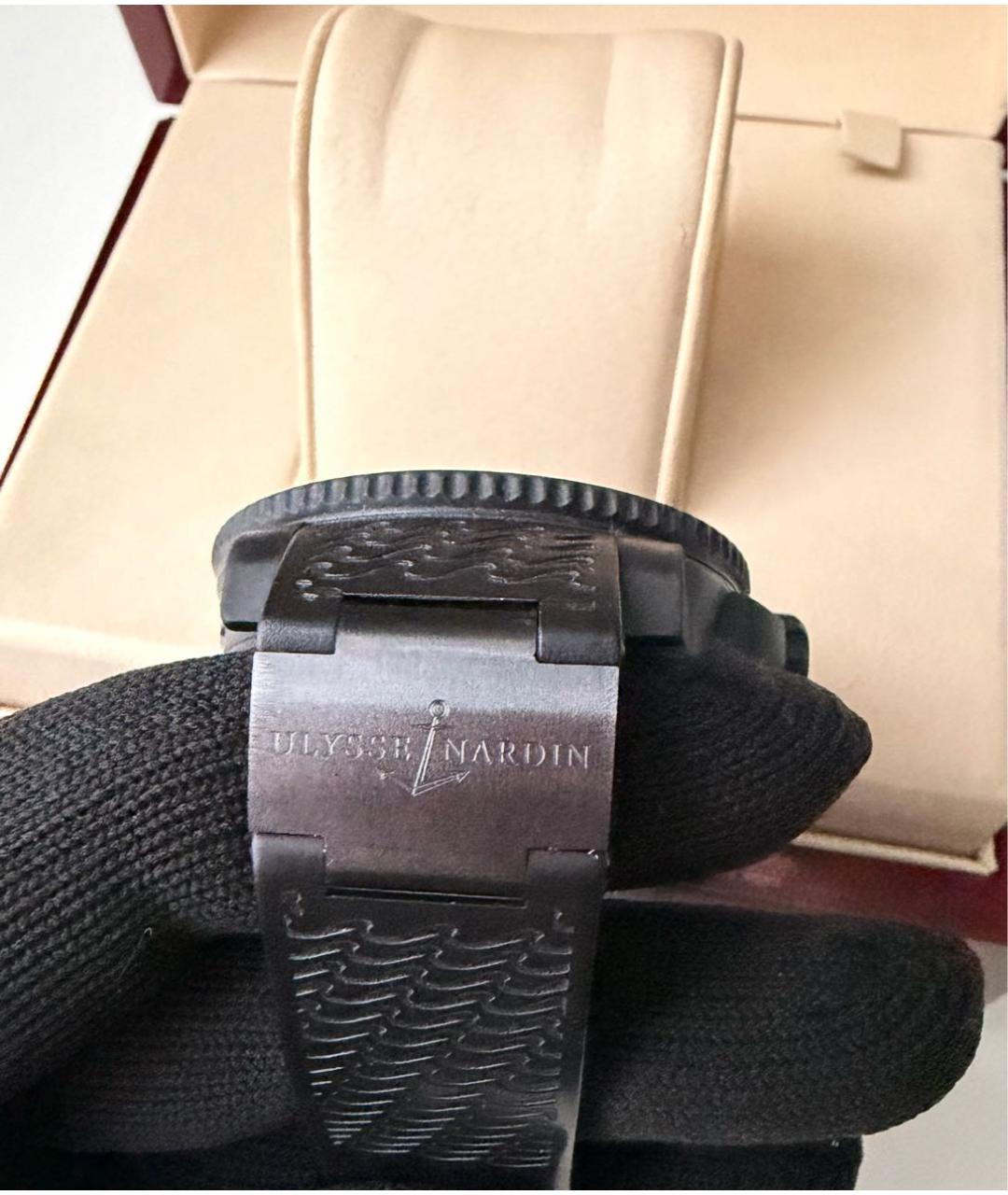 Ulysse Nardin Черные титановые часы, фото 5