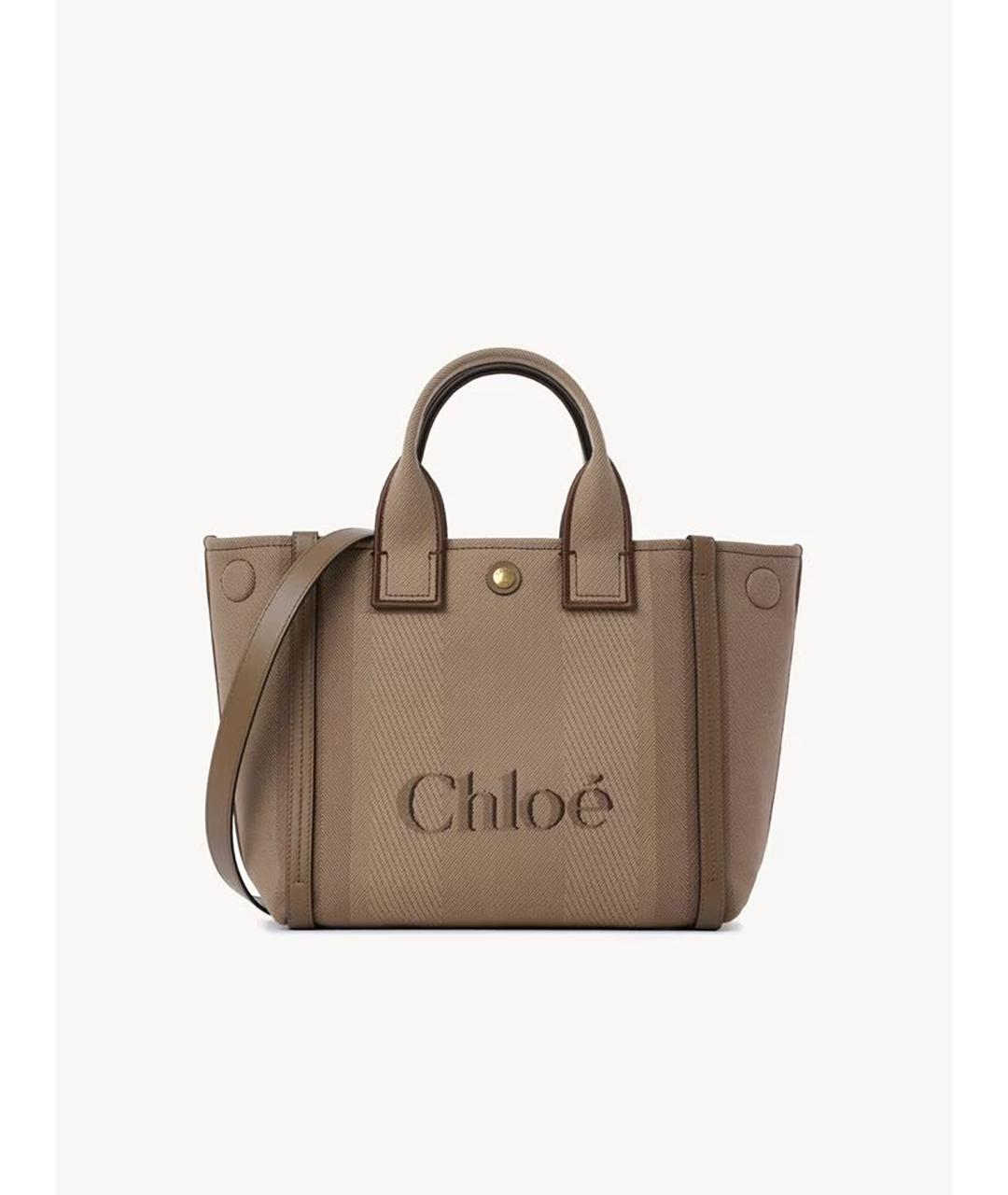 CHLOE Бежевая хлопковая сумка тоут, фото 2