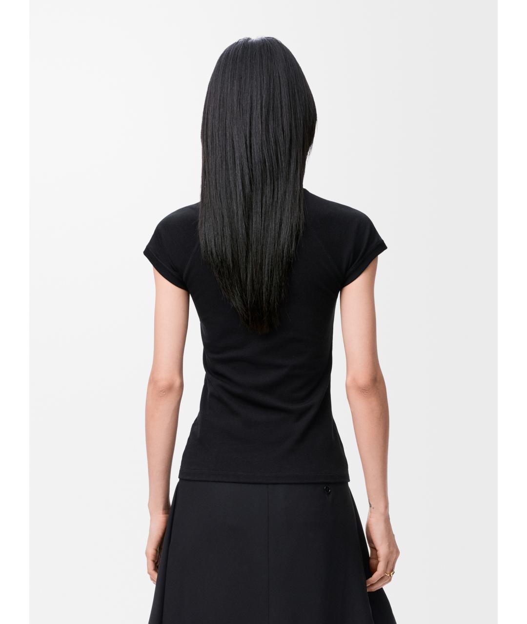 LOEWE Черная хлопковая футболка, фото 3