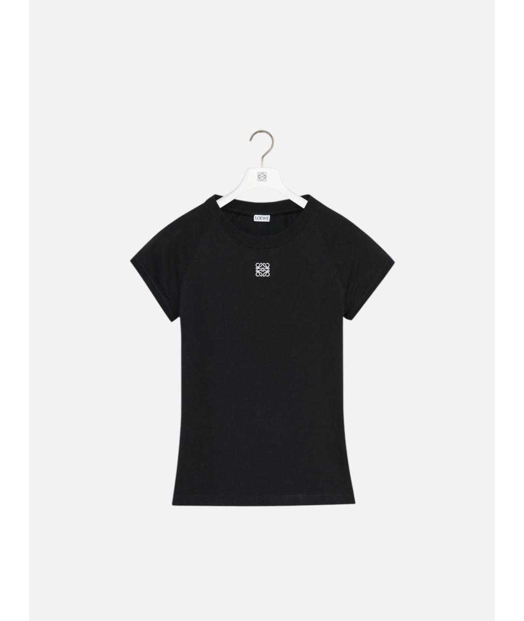 LOEWE Черная хлопковая футболка, фото 4