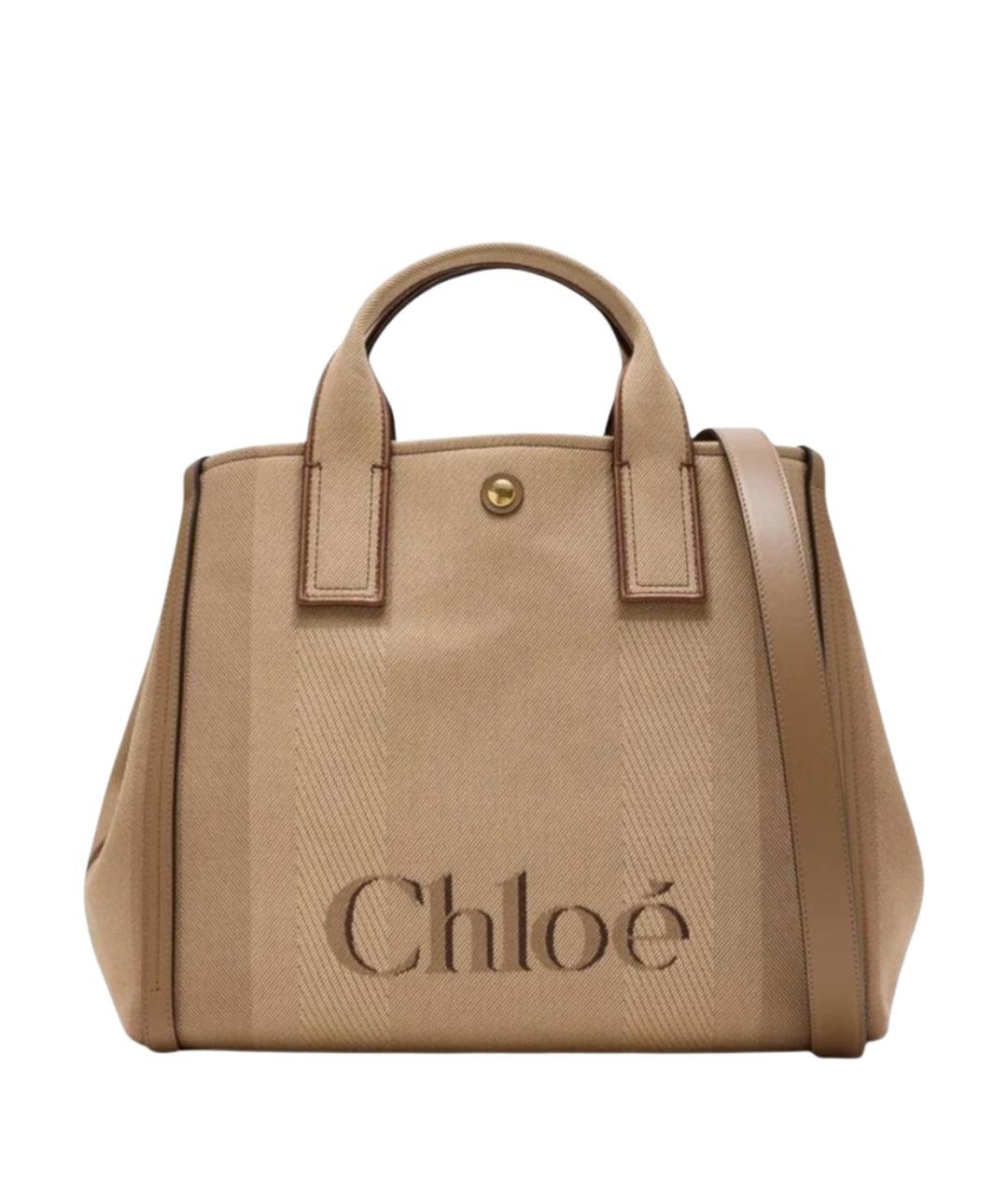 CHLOE Бежевая хлопковая сумка тоут, фото 1