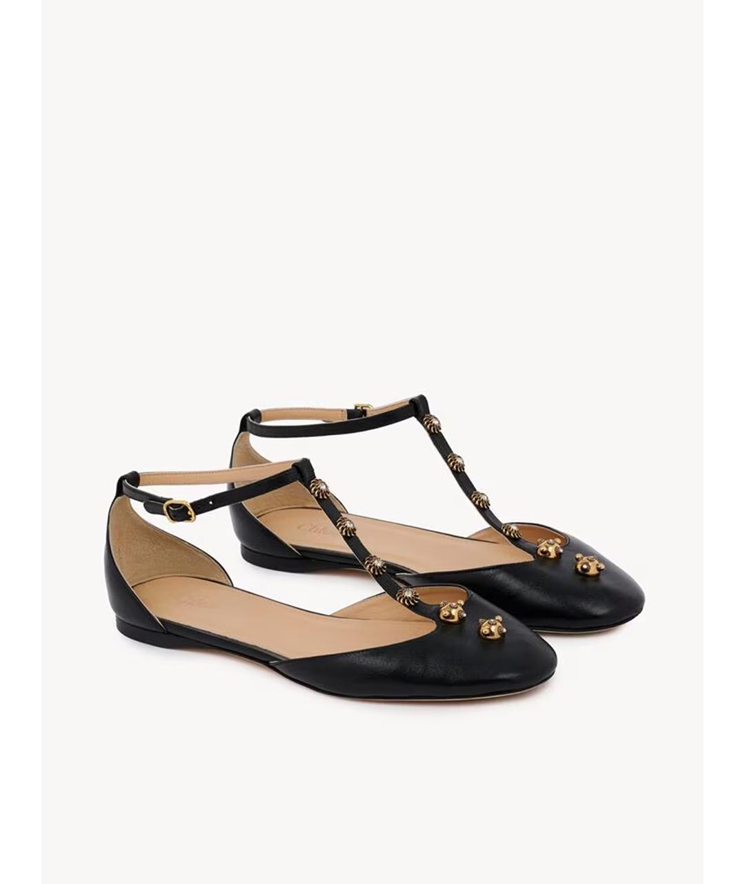 CHLOE Черные кожаные балетки, фото 2
