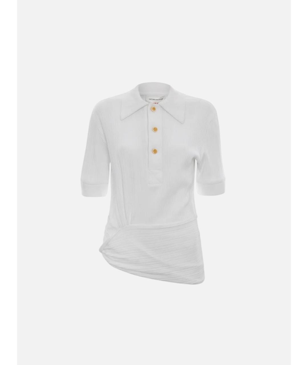 VICTORIA BECKHAM Белая хлопковая футболка, фото 5