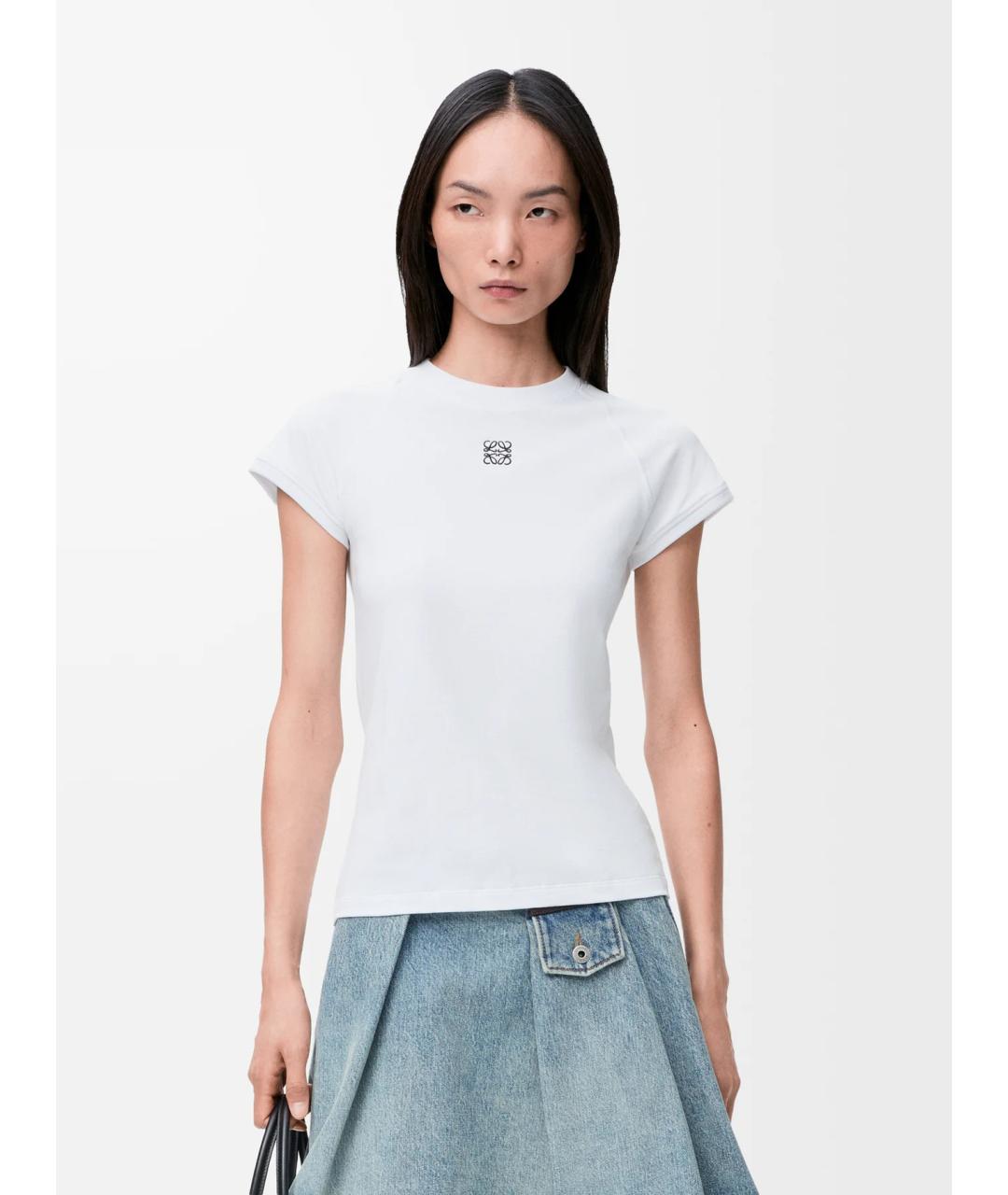 LOEWE Белая хлопковая футболка, фото 2