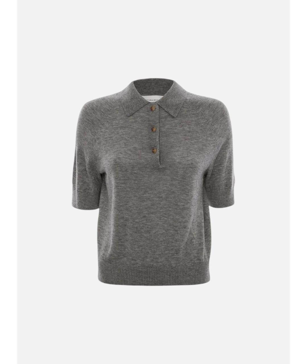 VICTORIA BECKHAM Серый шерстяной джемпер / свитер, фото 6