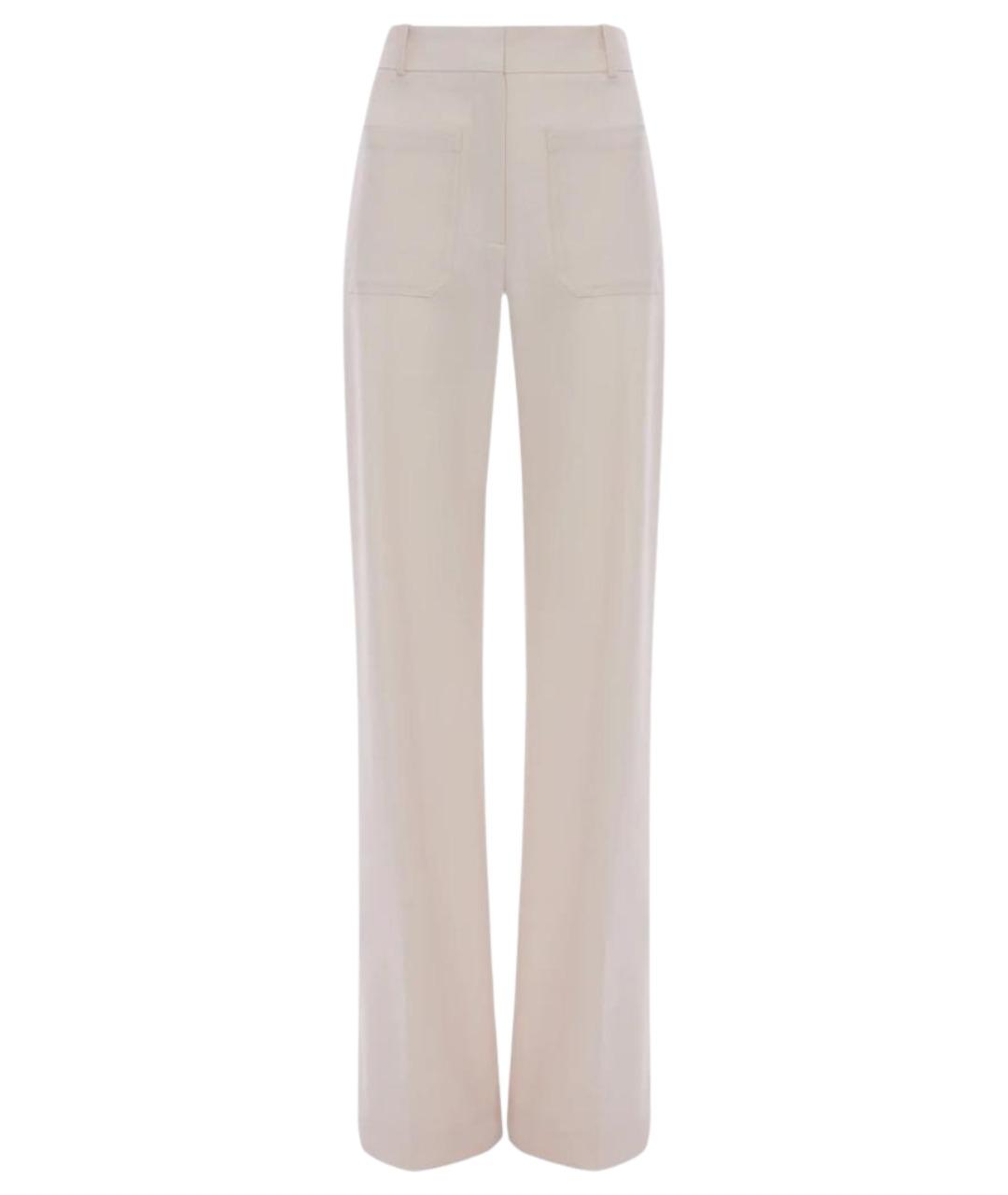 VICTORIA BECKHAM Бежевые полиэстеровые брюки широкие, фото 1