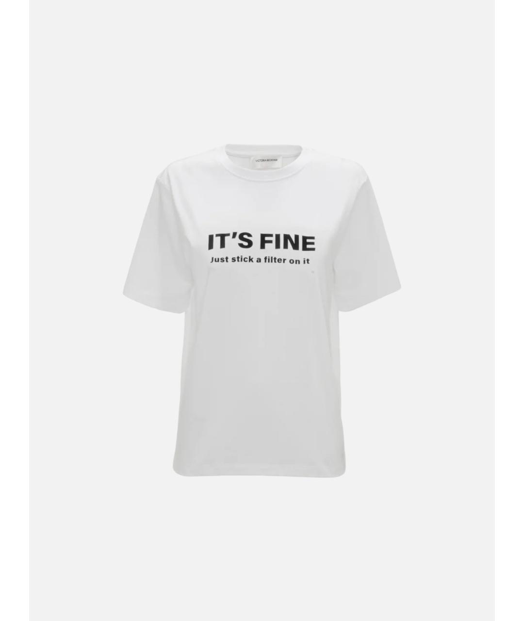 VICTORIA BECKHAM Белая хлопковая футболка, фото 6