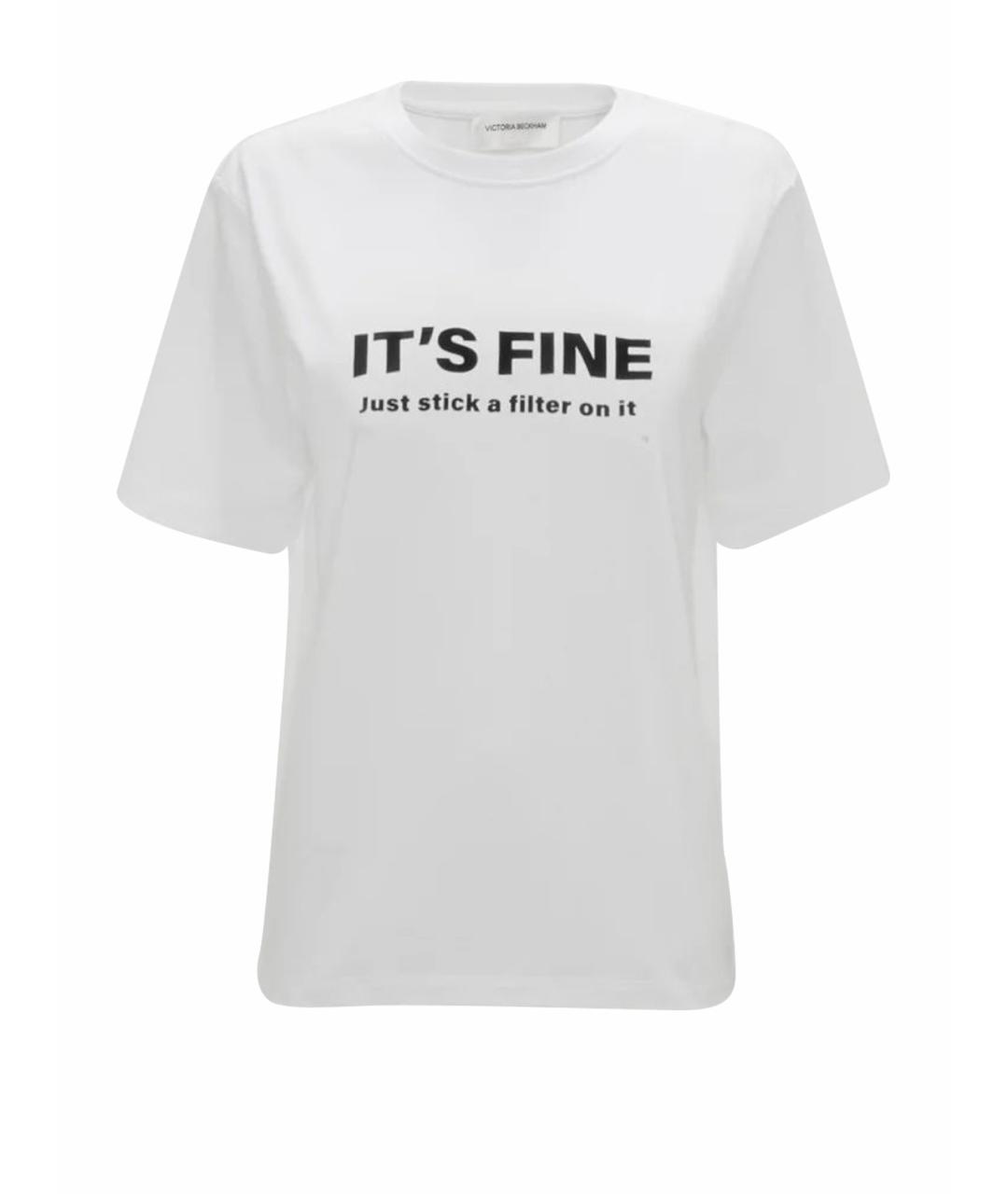 VICTORIA BECKHAM Белая хлопковая футболка, фото 1