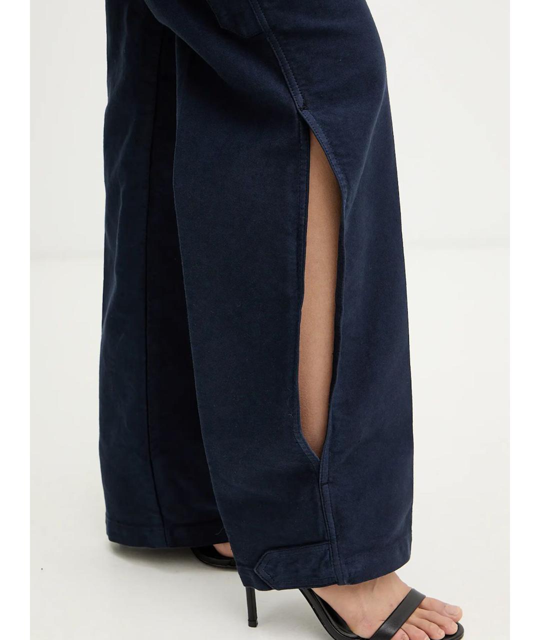 VICTORIA BECKHAM Темно-синие хлопковые прямые джинсы, фото 4