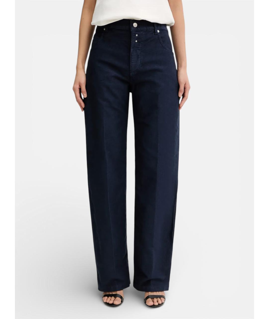 VICTORIA BECKHAM Темно-синие хлопковые прямые джинсы, фото 5