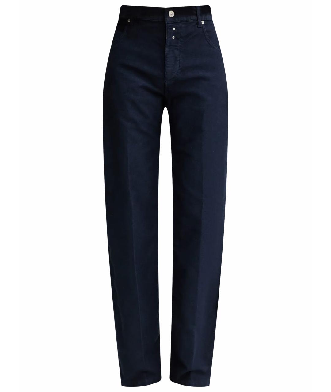 VICTORIA BECKHAM Темно-синие хлопковые прямые джинсы, фото 1