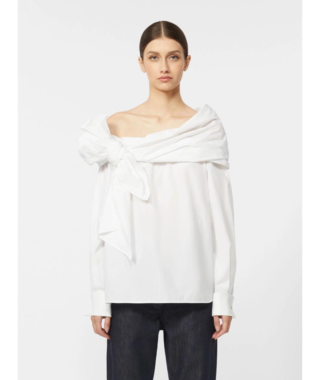 MAX MARA Белая хлопковая блузы, фото 2