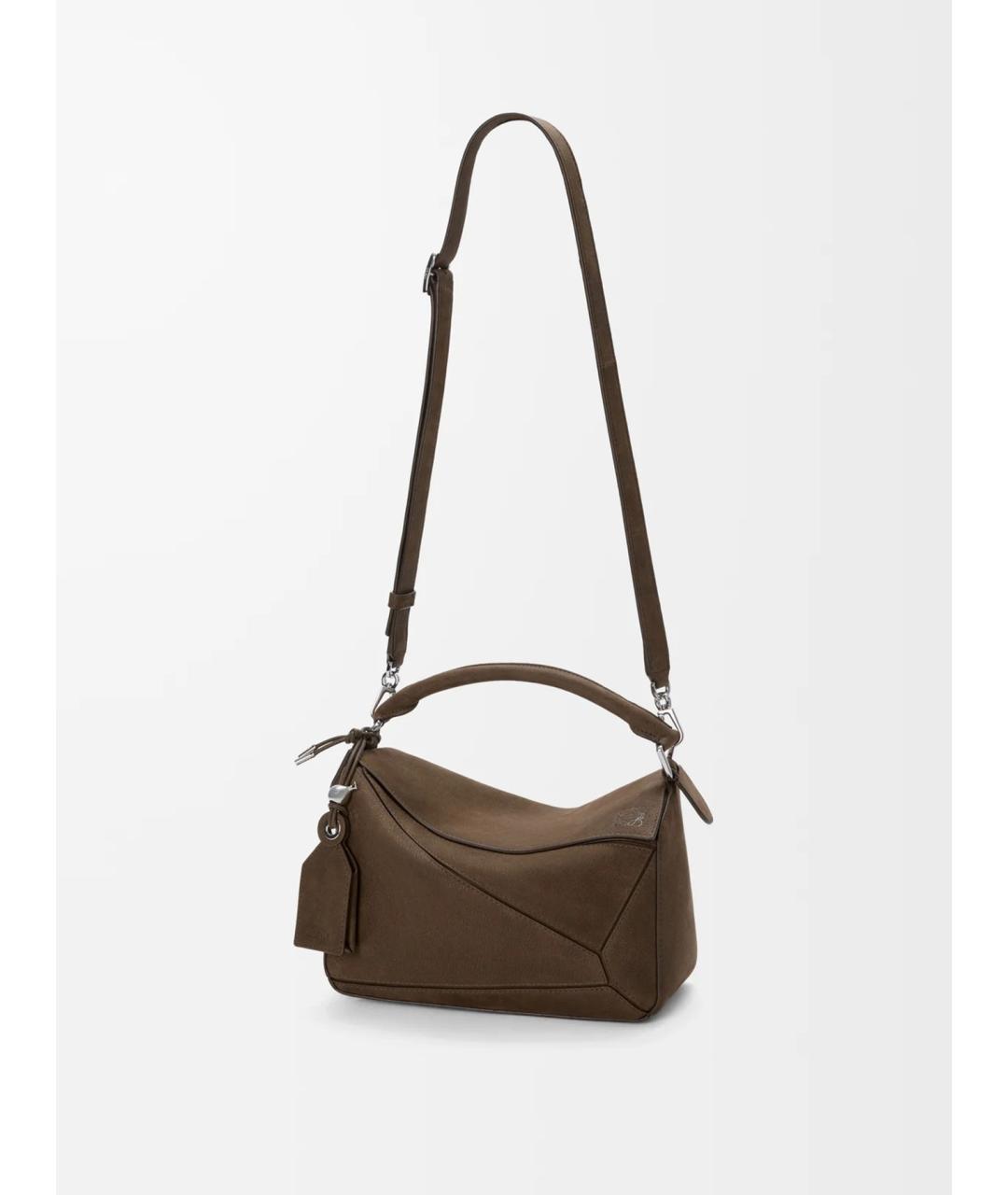 LOEWE Коричневая кожаная сумка через плечо, фото 2