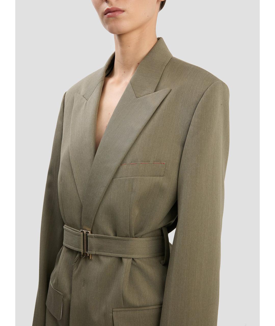 VICTORIA BECKHAM Зеленый шерстяной жакет/пиджак, фото 5