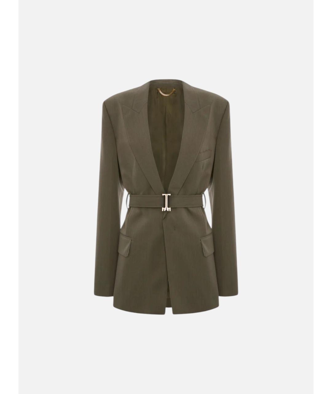 VICTORIA BECKHAM Зеленый шерстяной жакет/пиджак, фото 6