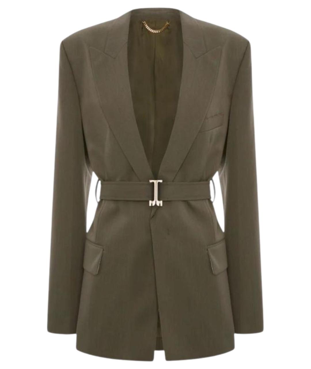 VICTORIA BECKHAM Зеленый шерстяной жакет/пиджак, фото 1