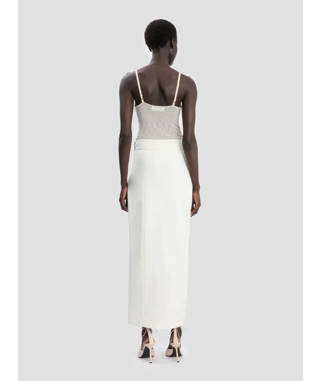VICTORIA BECKHAM Белая вискозная юбка миди, фото 4