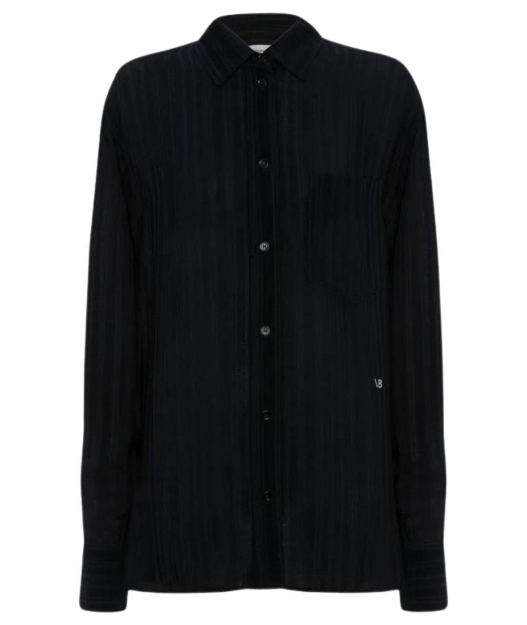 VICTORIA BECKHAM Темно-синяя вискозная рубашка, фото 1