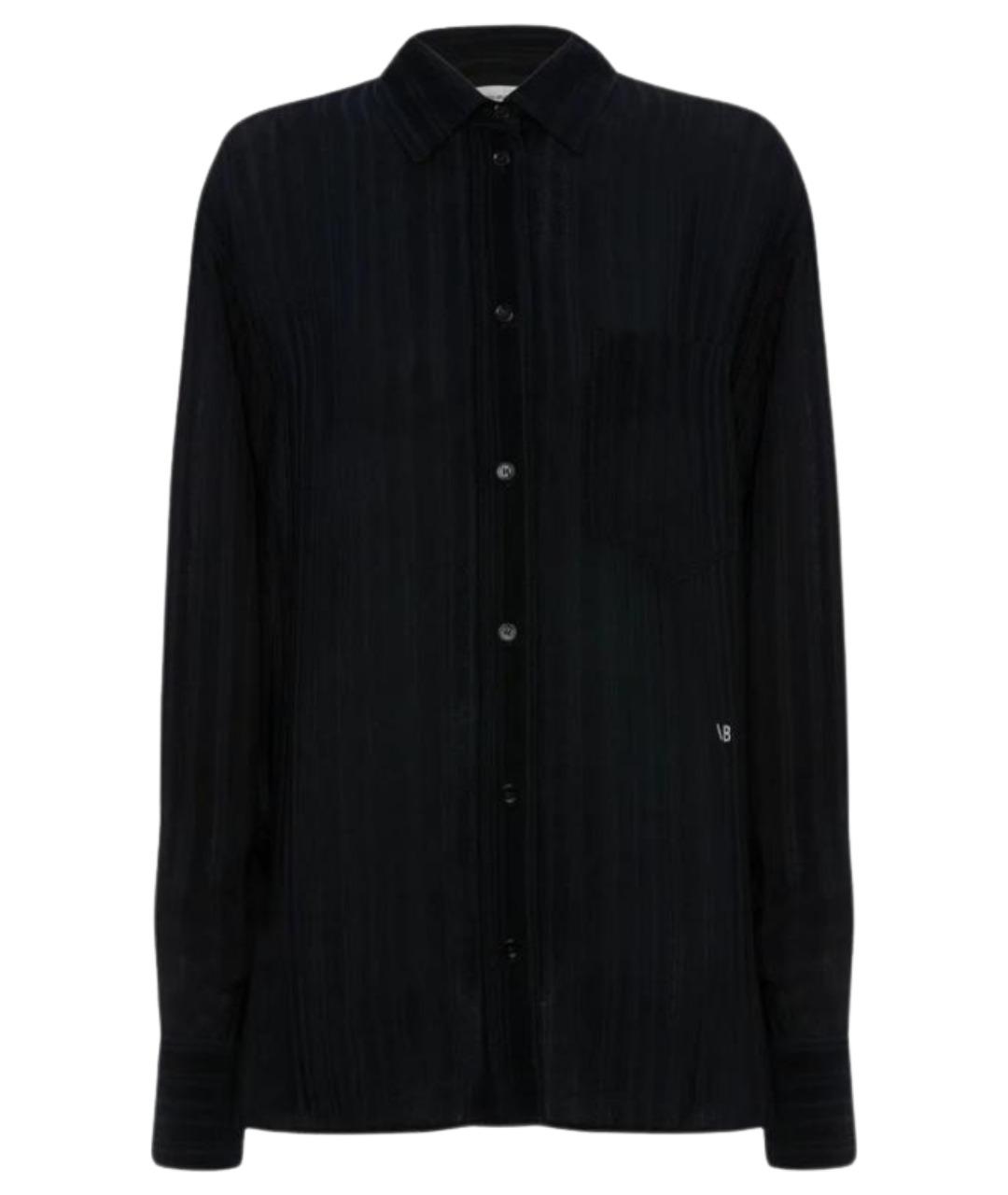 VICTORIA BECKHAM Темно-синяя вискозная рубашка, фото 7