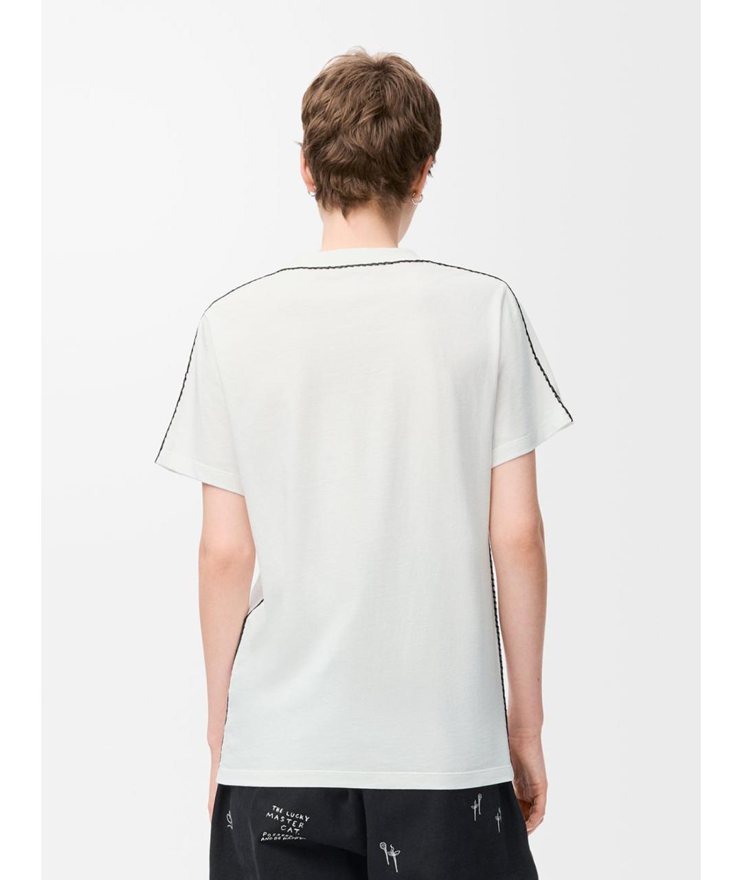 LOEWE Белая хлопковая футболка, фото 3