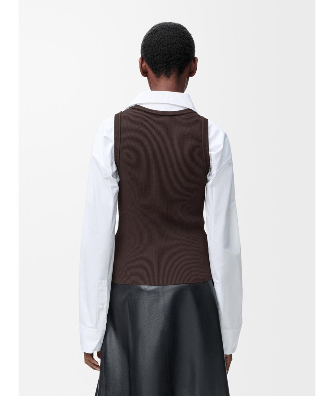 LOEWE Коричневая вискозная майка, фото 3