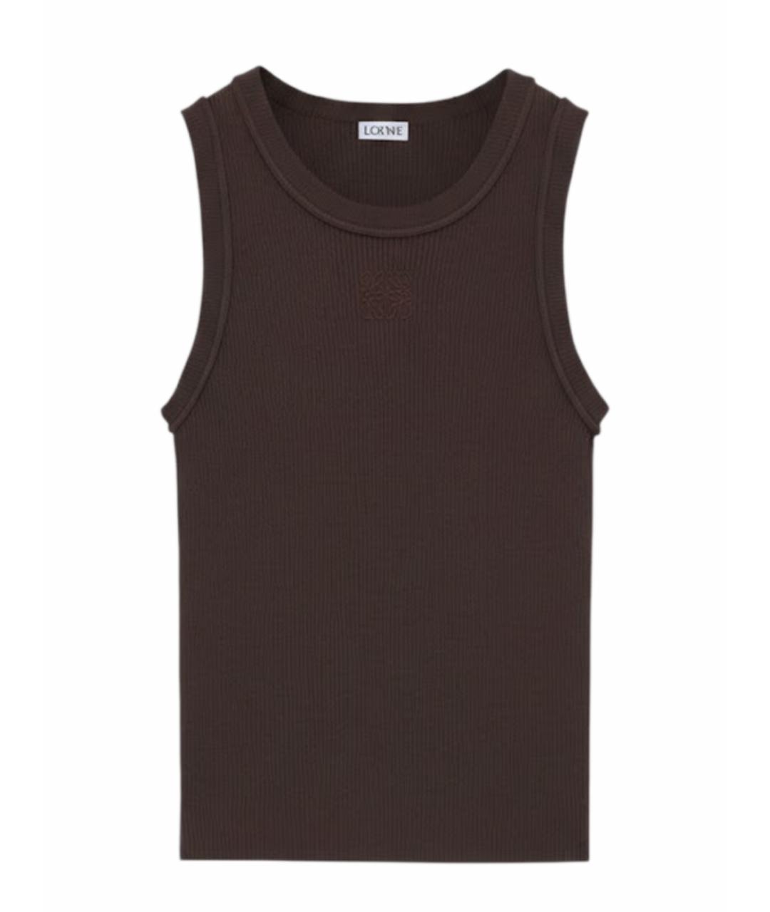 LOEWE Коричневая вискозная майка, фото 1