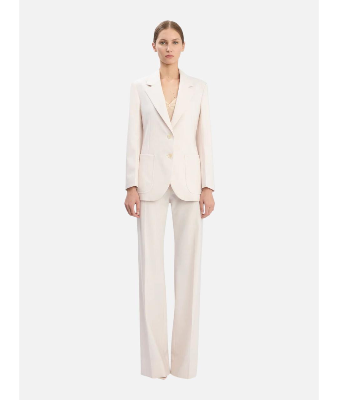 VICTORIA BECKHAM Бежевый полиэстеровый жакет/пиджак, фото 2