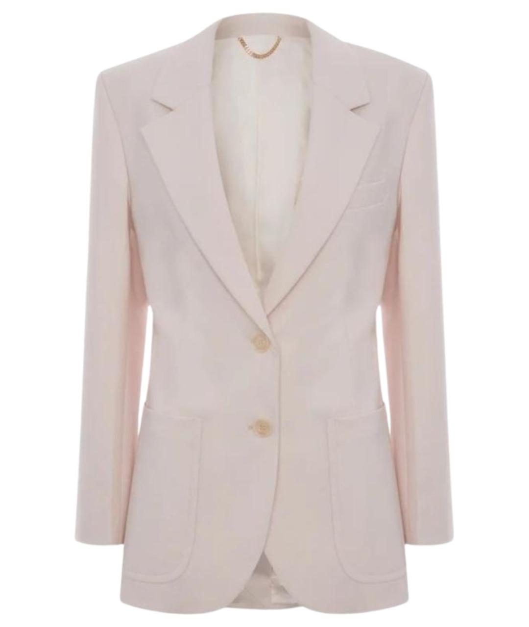 VICTORIA BECKHAM Бежевый полиэстеровый жакет/пиджак, фото 1