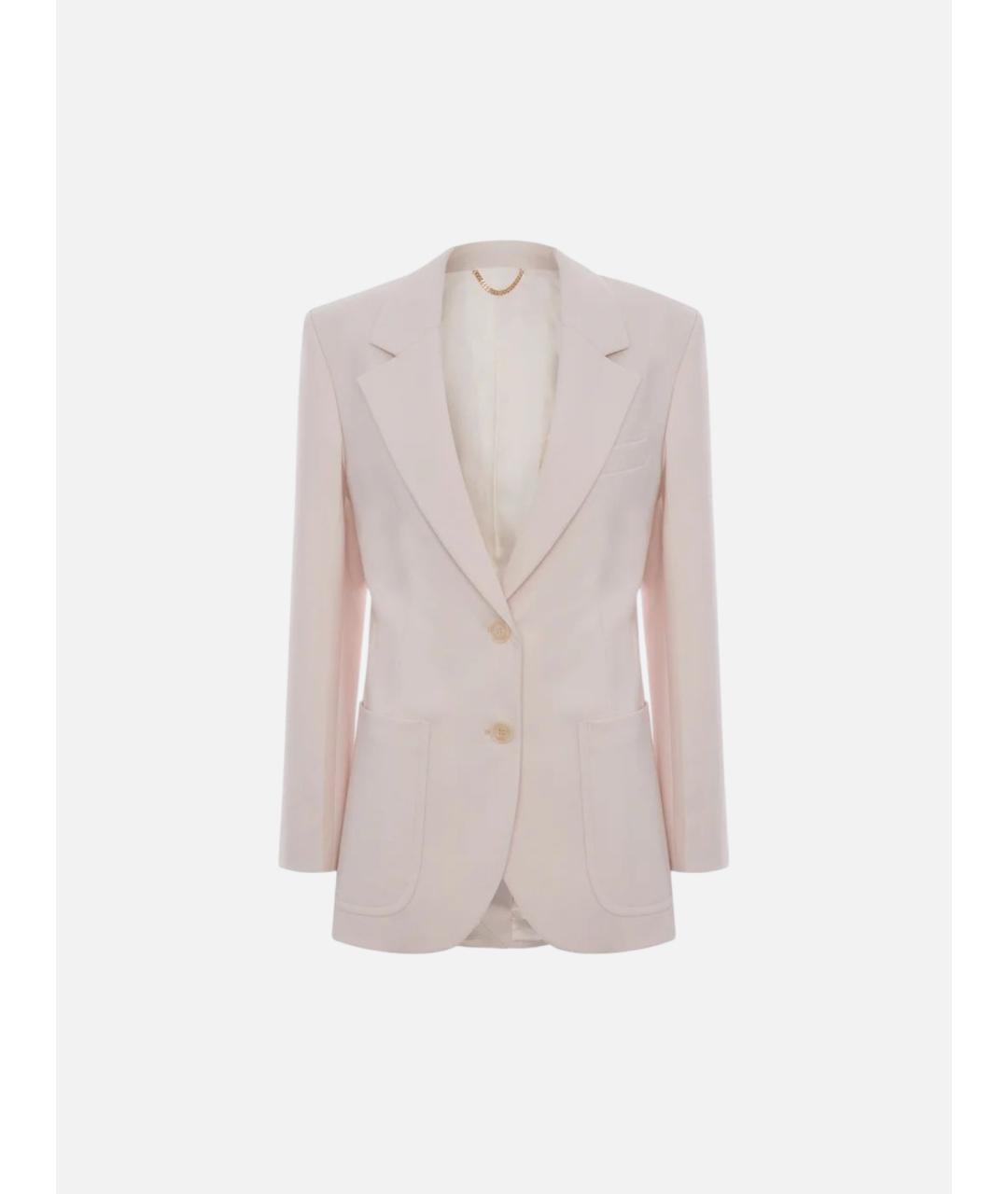 VICTORIA BECKHAM Бежевый полиэстеровый жакет/пиджак, фото 6