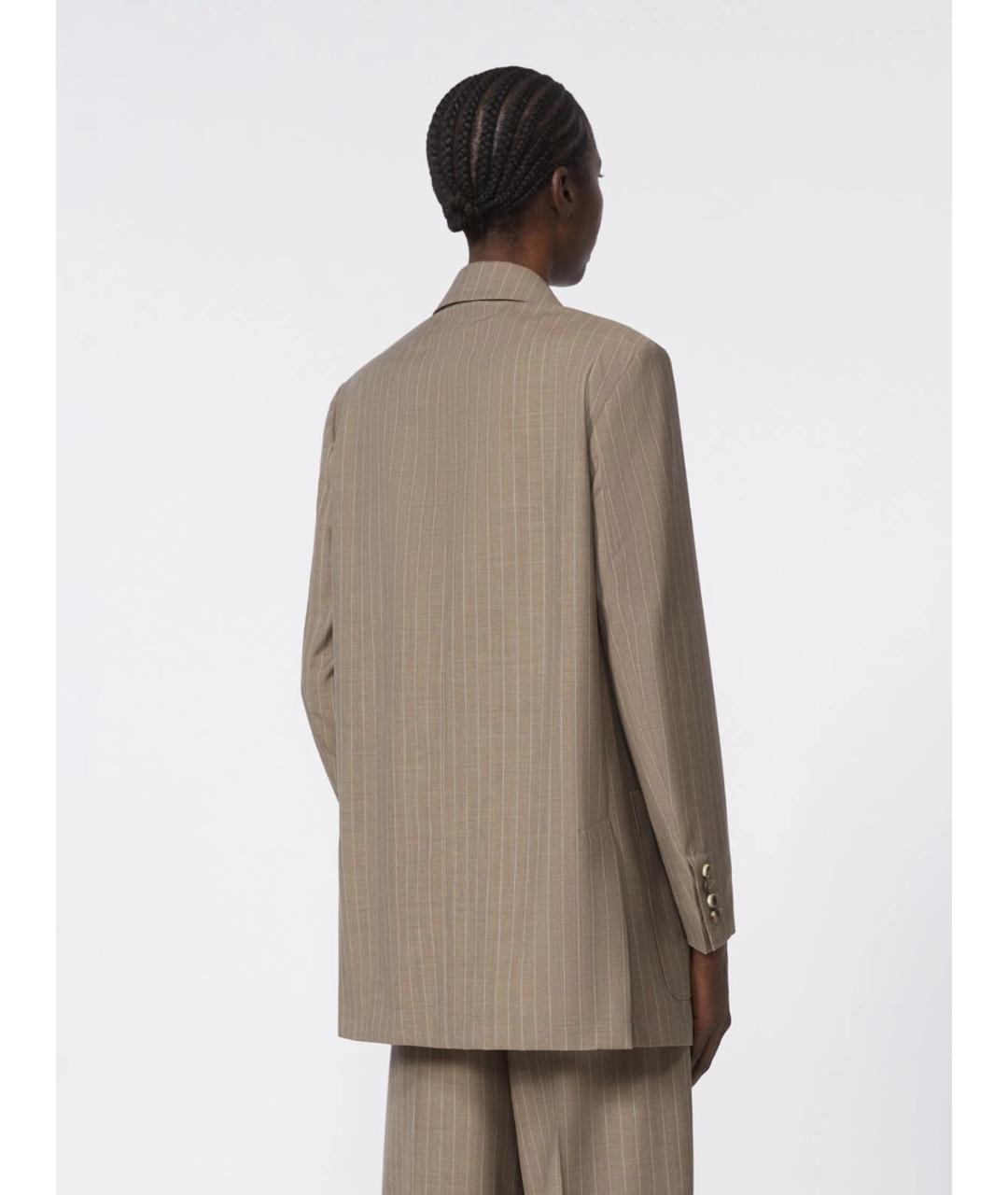 MAX MARA Коричневый шерстяной жакет/пиджак, фото 4