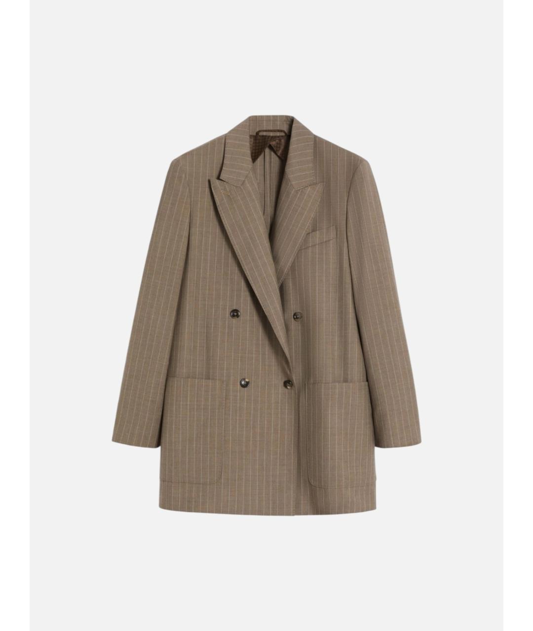 MAX MARA Коричневый шерстяной жакет/пиджак, фото 5