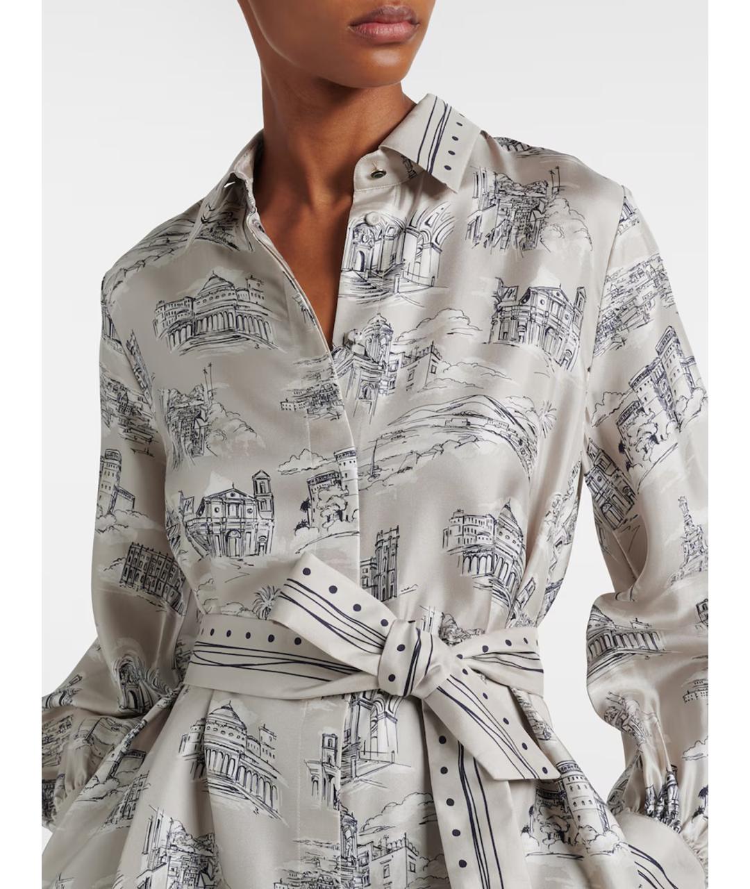 MAX MARA Мульти шелковое повседневное платье, фото 4