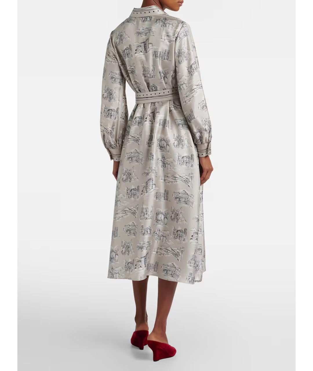 MAX MARA Мульти шелковое повседневное платье, фото 3