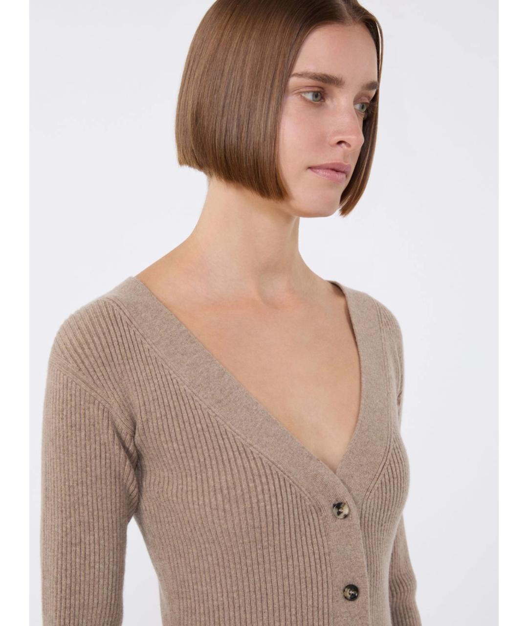 MAX MARA Бежевый шерстяной кардиган, фото 5