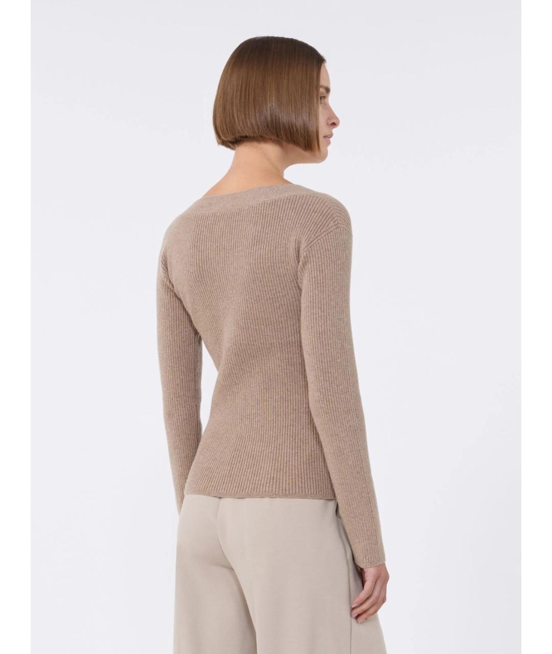 MAX MARA Бежевый шерстяной кардиган, фото 4