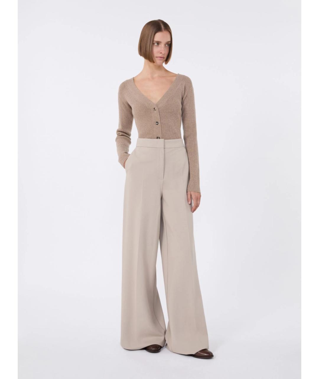 MAX MARA Бежевый шерстяной кардиган, фото 2