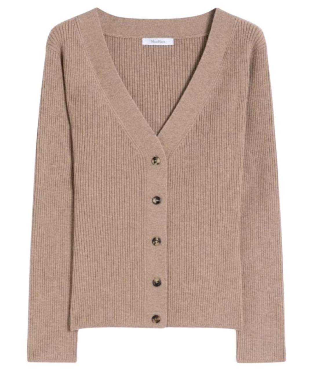 MAX MARA Бежевый шерстяной кардиган, фото 1