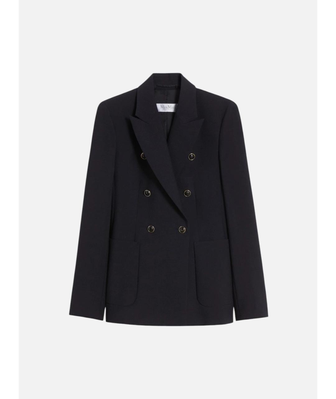 MAX MARA Темно-синий шерстяной жакет/пиджак, фото 6